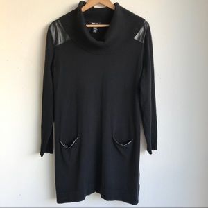 Style & Co Black Cowl Neck Long Sweater F1